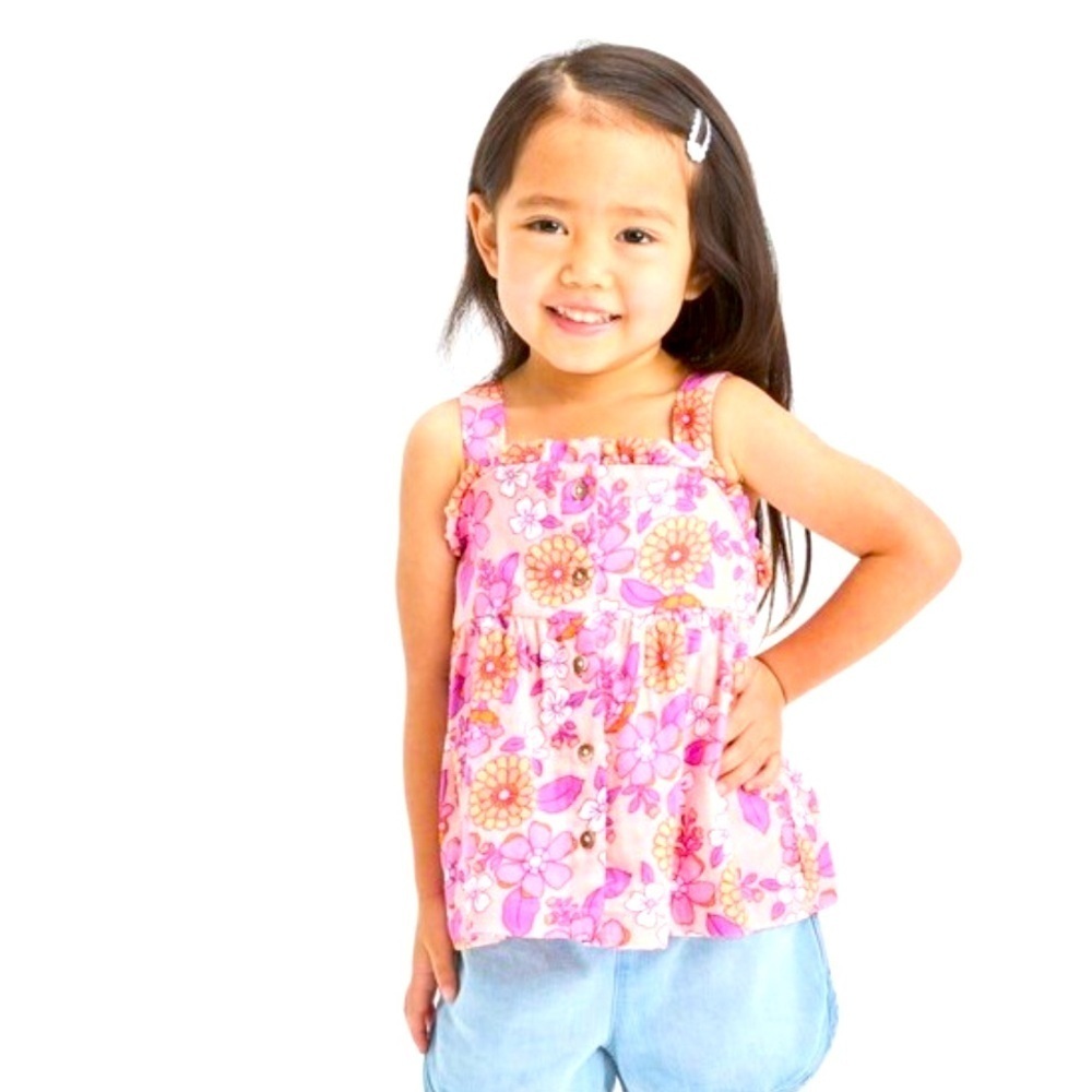 NWT Cat & Jack Floral Pink Sleeveless Kids Top